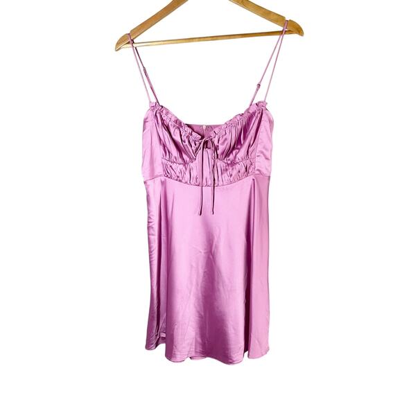ASTR Ellison Satin Pink Slip Mini Dress Size Medium - Picture 1 of 10